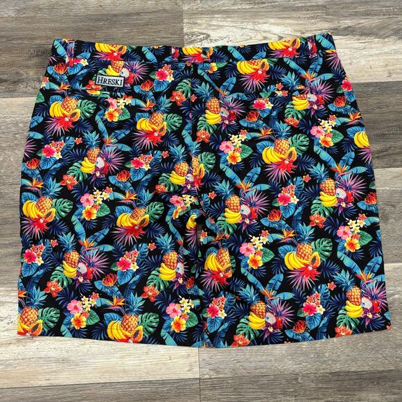 Hreski Multicolor Mens 44 Tropical Fruits AOP 4-Way Stretch Chino Golf‎ Shorts - Picture 2 of 11